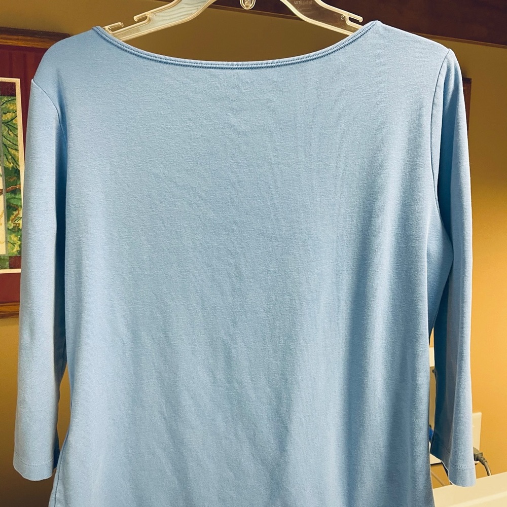 Talbots Medium Blue 3/4 Sleeve Tee